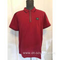 Men's zipper placket short sleeve pique polo shirt